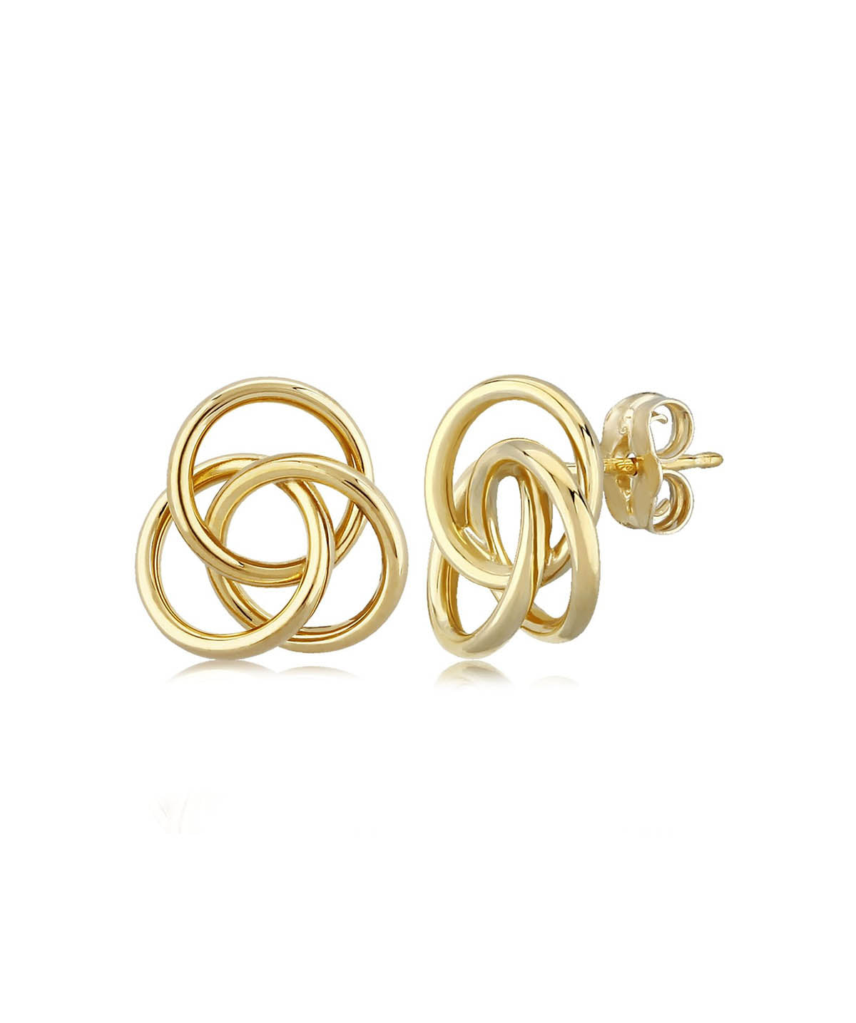 14K Yellow Gold Love Knot Stud Earrings