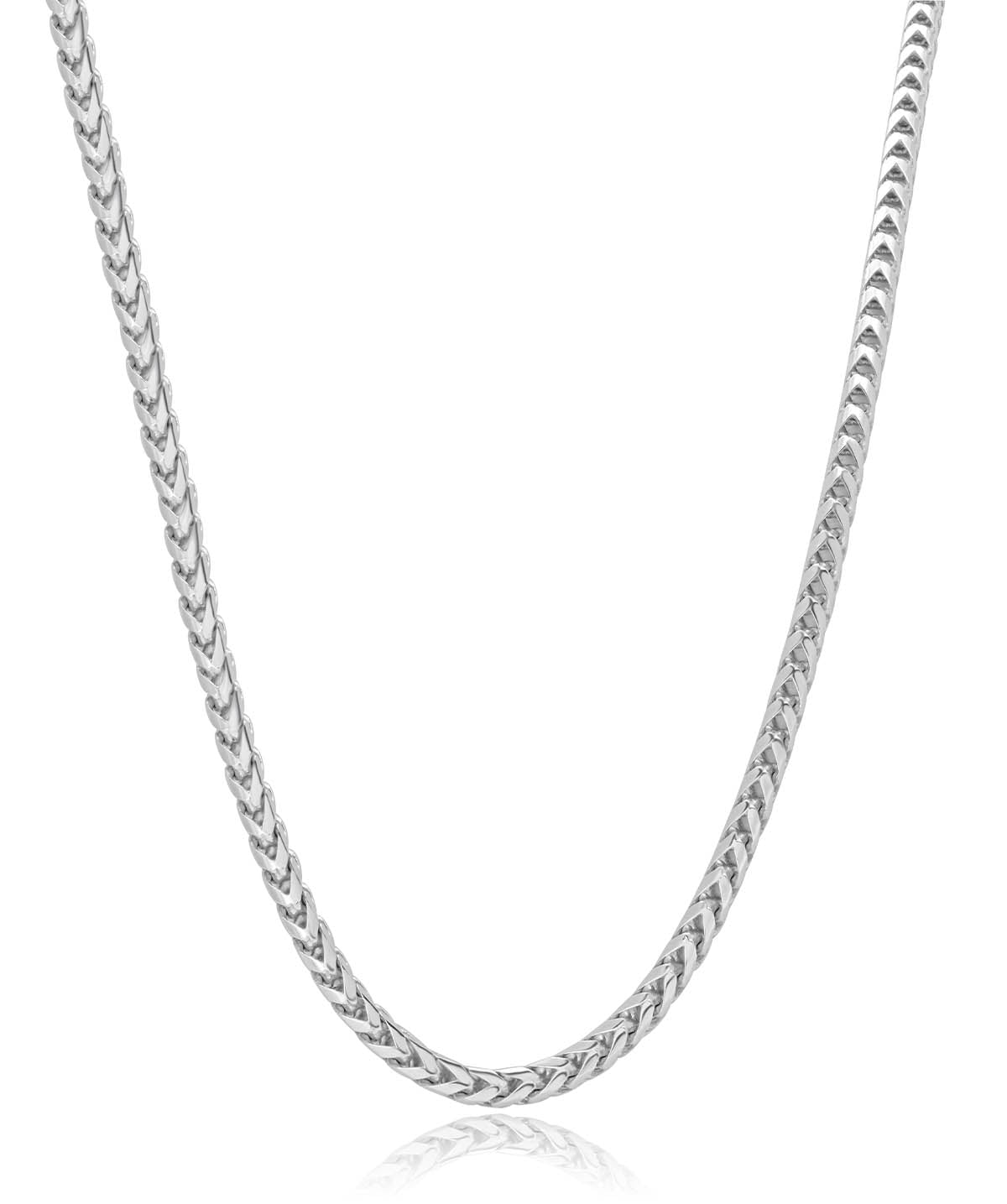 Sterling Silver Rhodium Plated 3mm Franco Chain