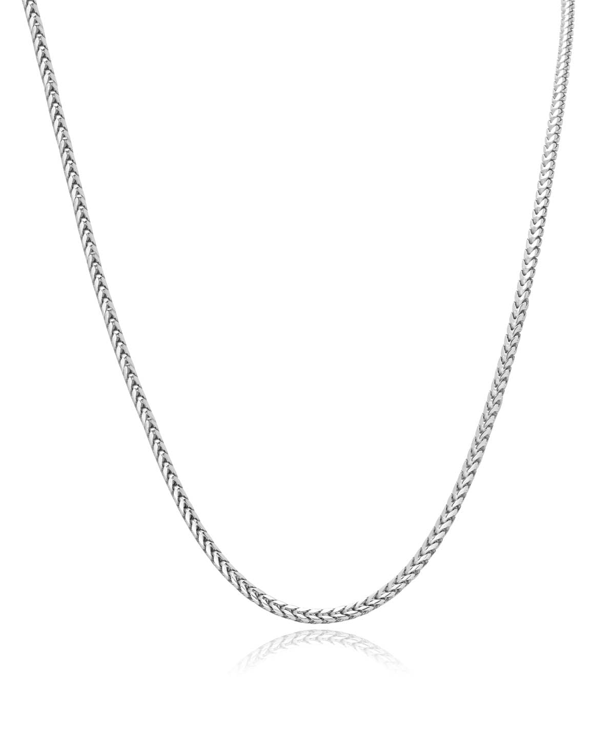 Sterling Silver Rhodium Plated 2mm Franco Chain