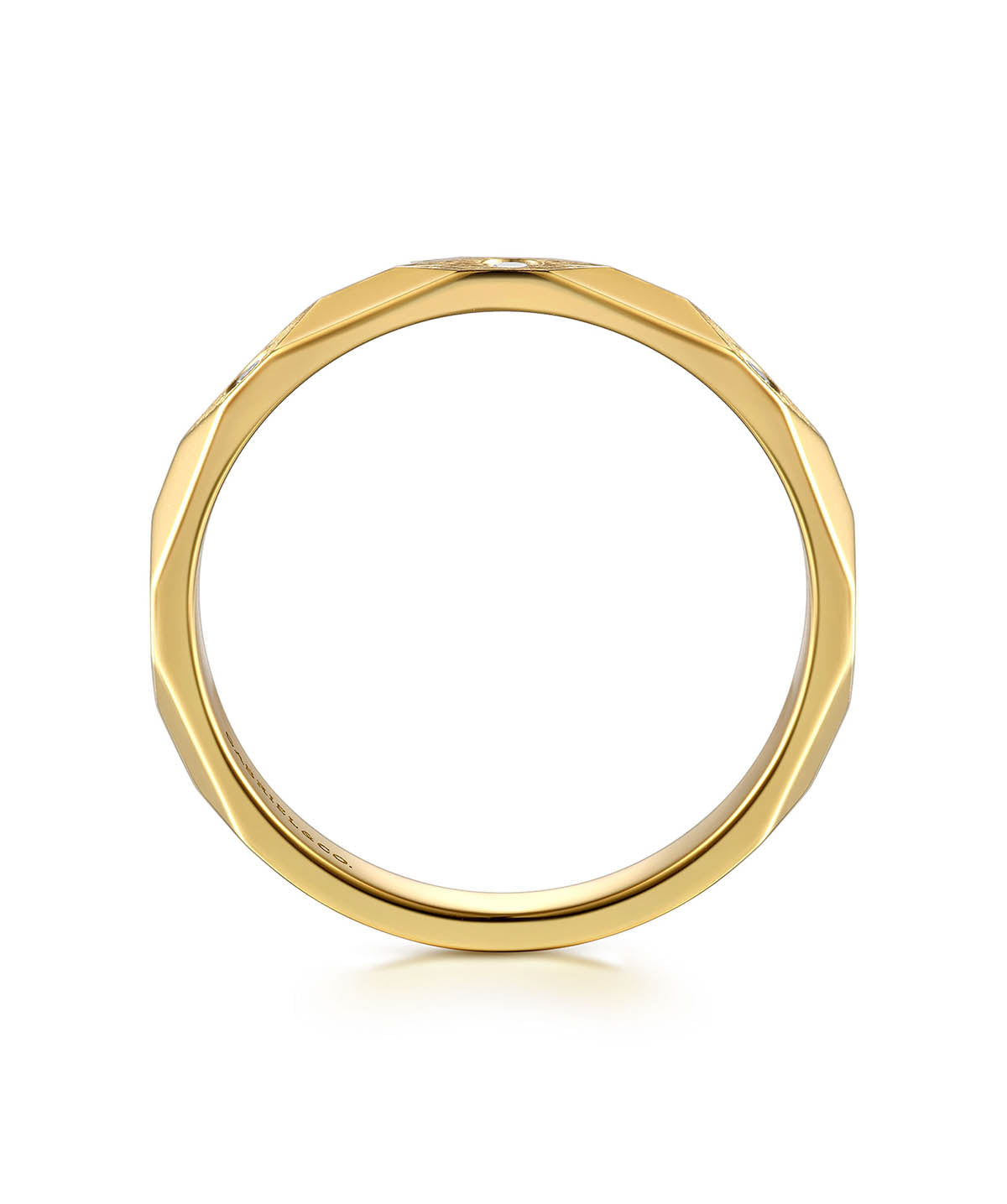 14K Yellow Gold Diamond Cut Stackable Ring