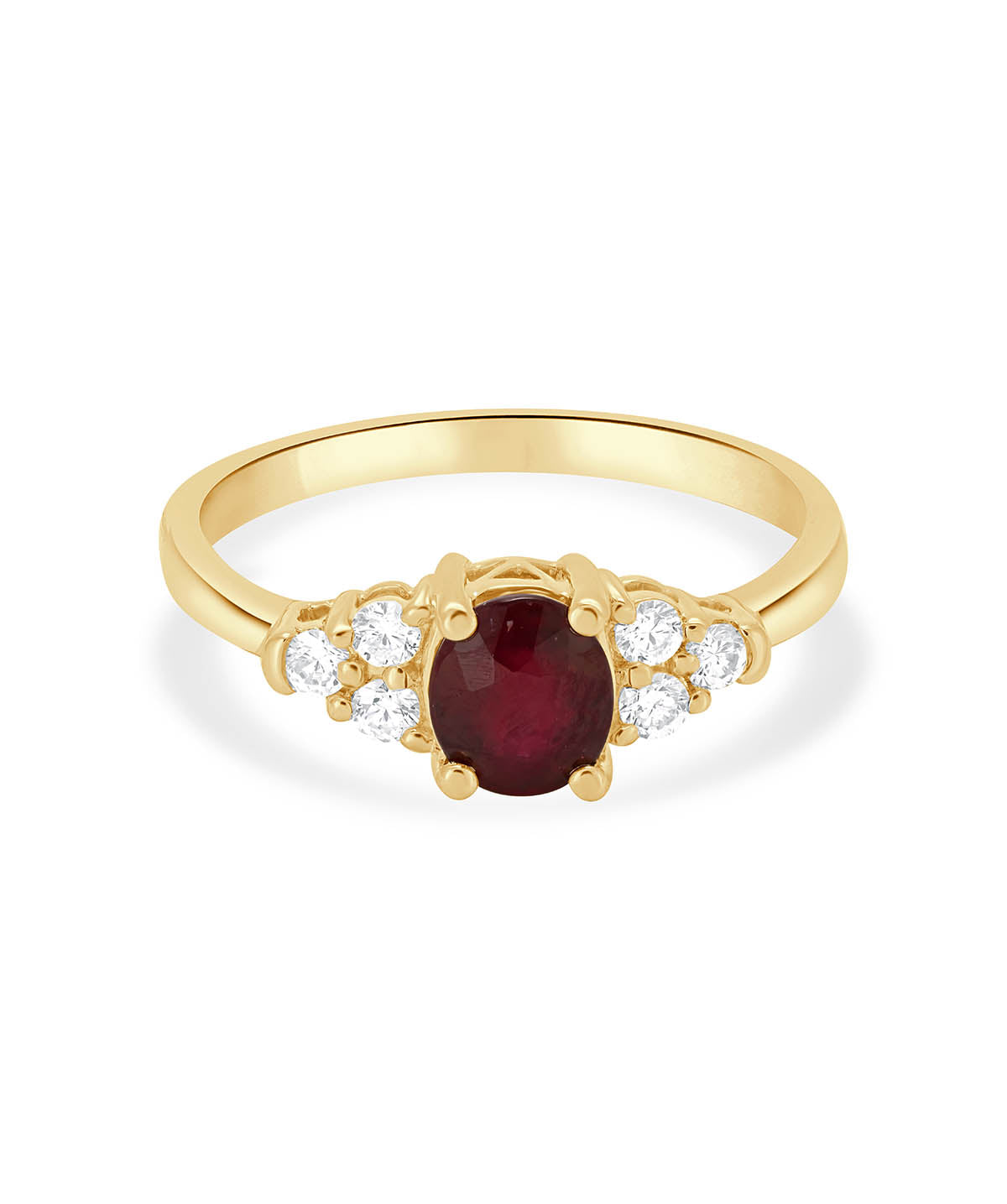 14K Yellow Gold Ruby and Diamond Ring