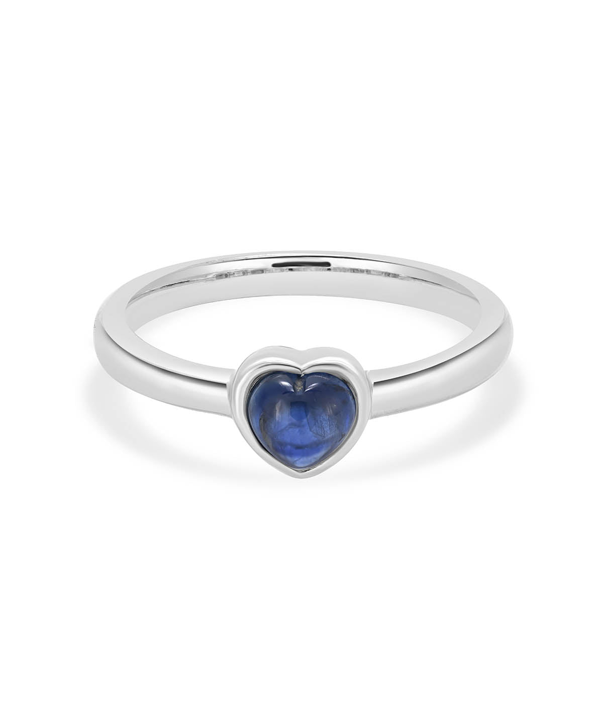 Sterling Silver Bezel Set Sapphire Heart Ring