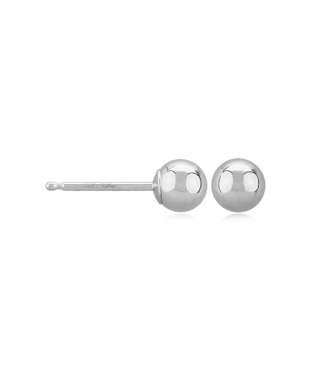 14K White Gold 5mm Ball Stud Earrings