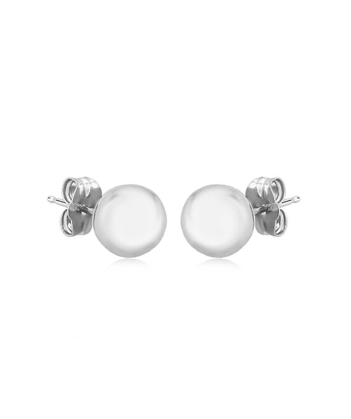 14K White Gold 6mm Ball Stud Earrings – Bellman Jewelers