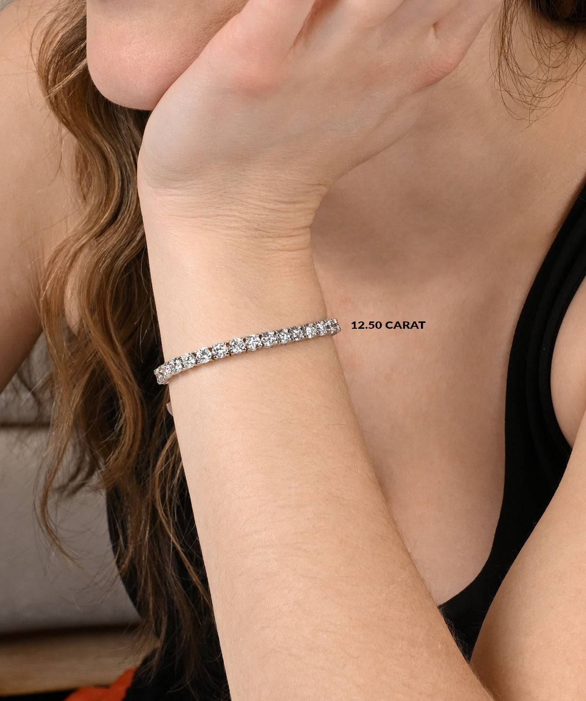 14K White Gold Lab Grown Diamond Tennis Bracelets