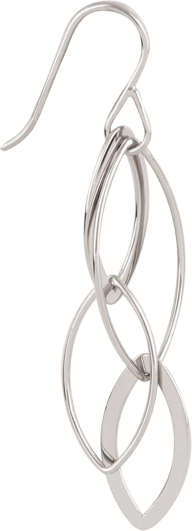 Sterling Silver Multi Almond Drop Earrings