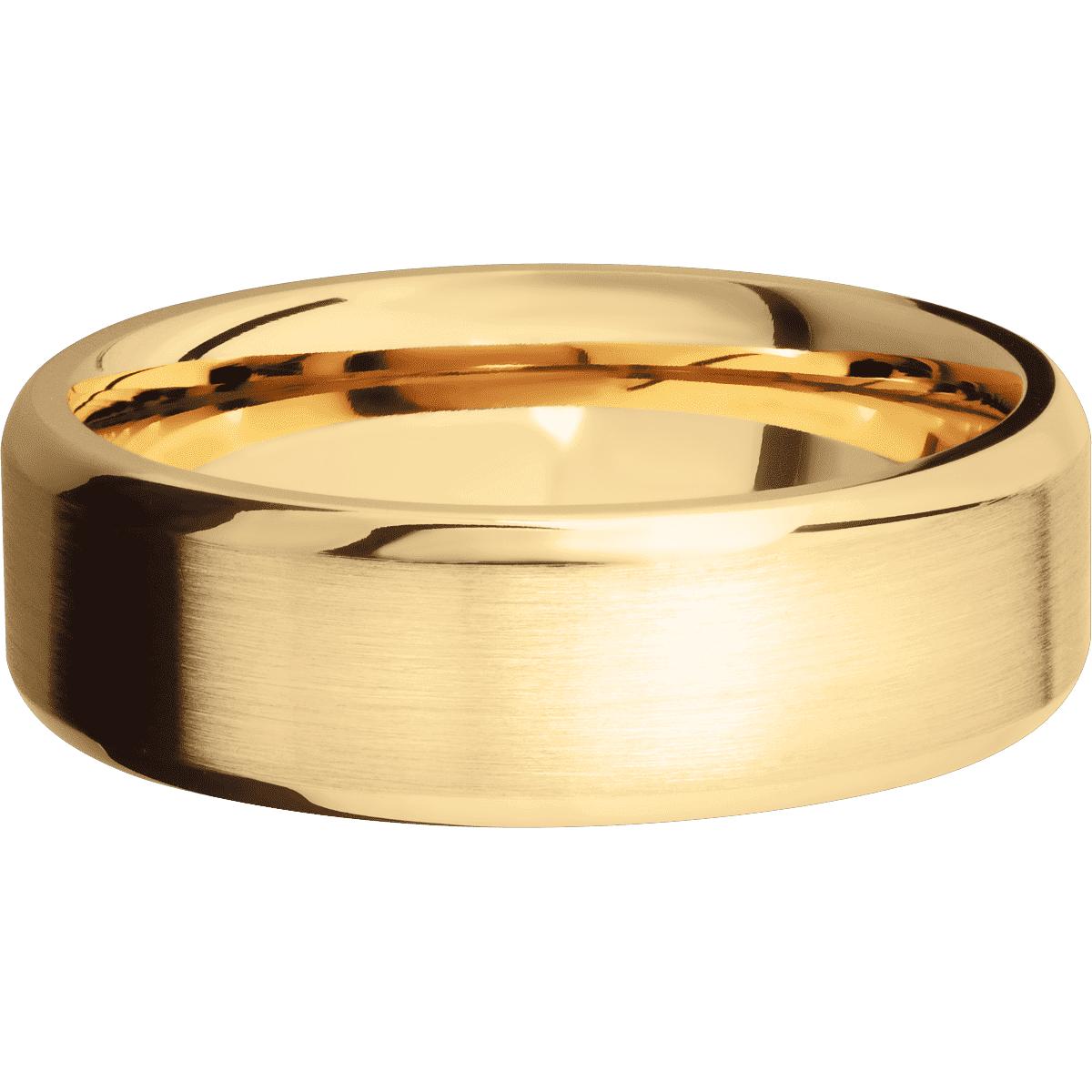 14K Yellow Gold + Satin , Polish Finish