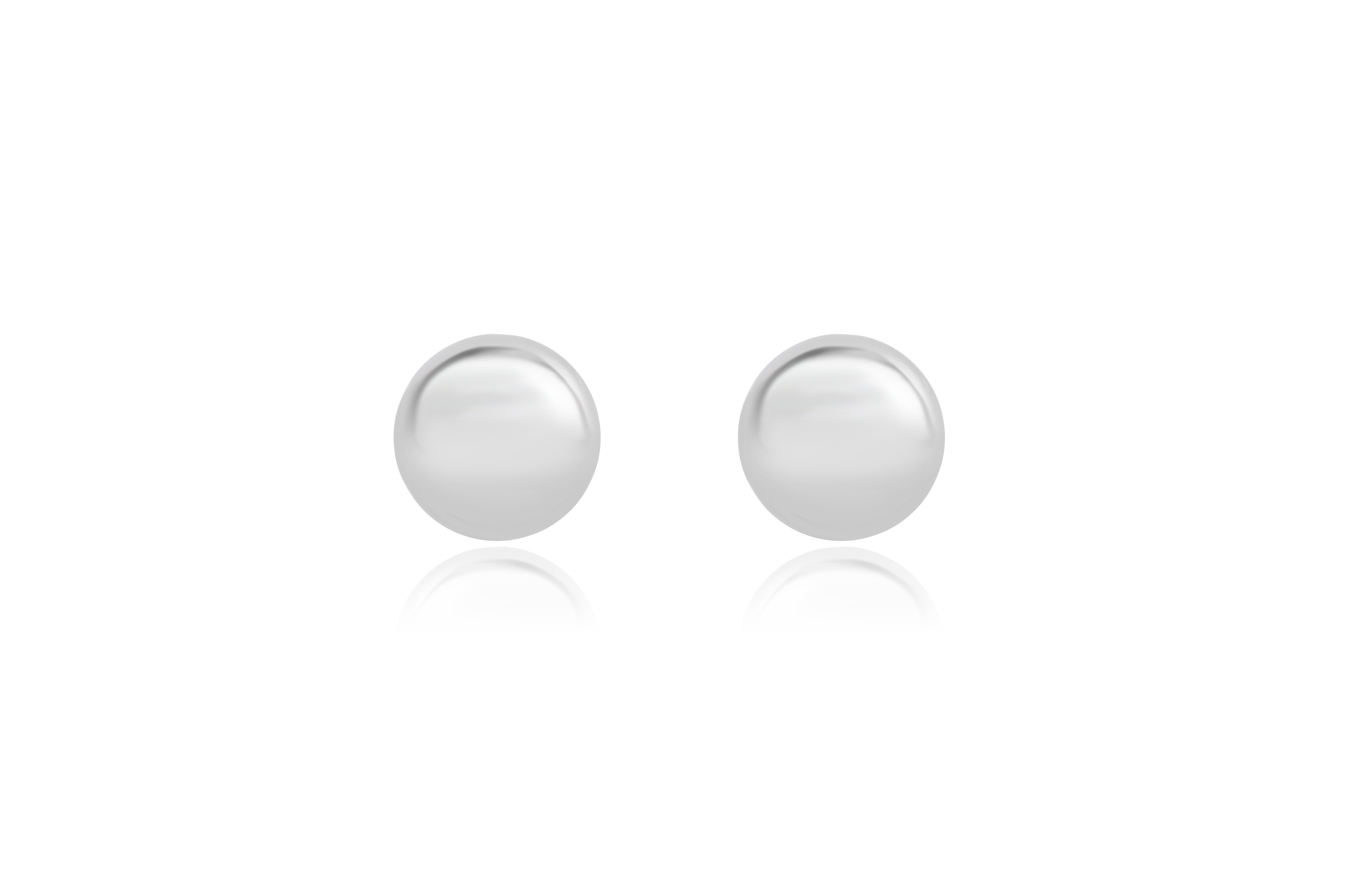 14K White Gold 5MM Flat Ball Stud Earrings