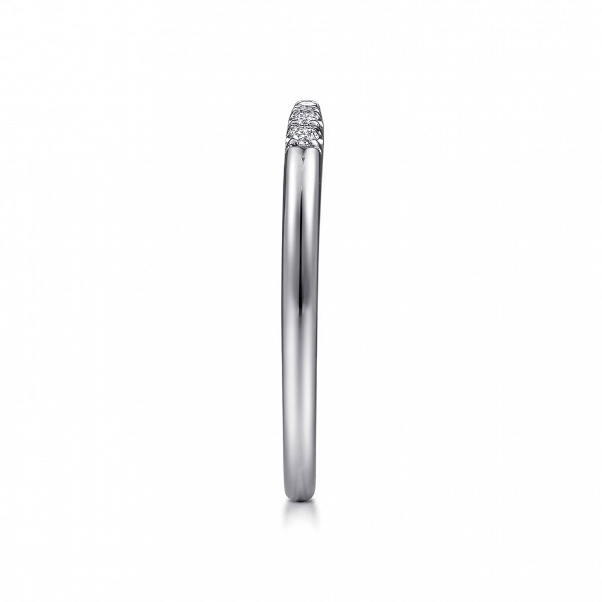 14K White Gold Open Diamond Tipped Stackable Ring