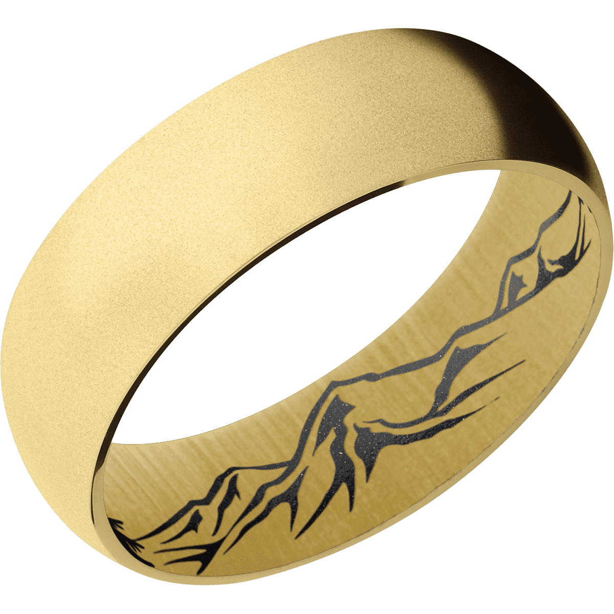 10K Yellow Gold + Bead Finish + Dark Grey