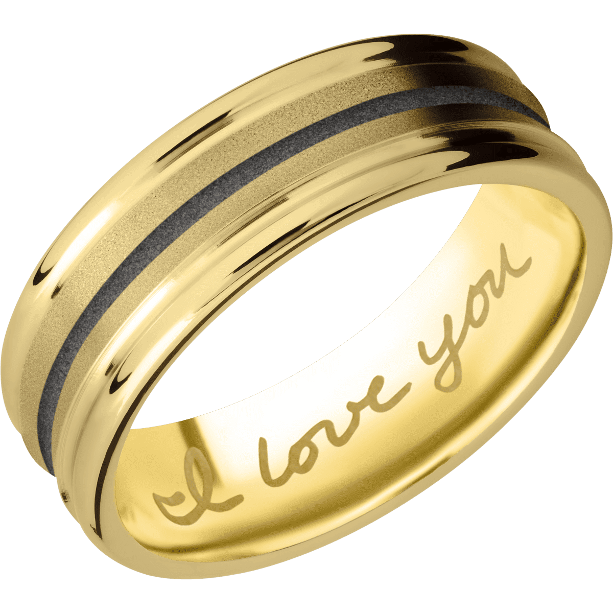 14K Yellow Gold + Sand , Polish Finish