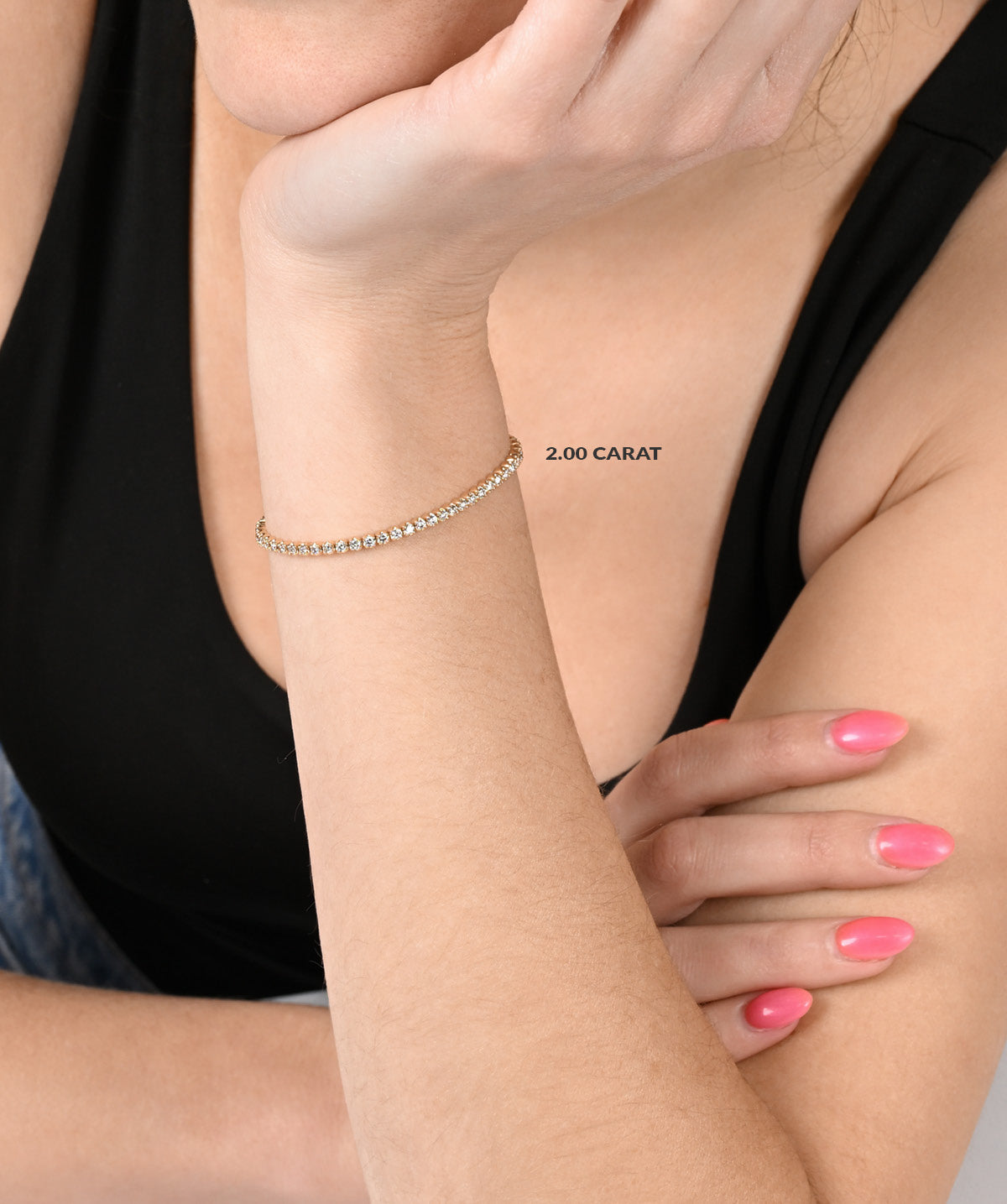 14K Gold Natural Diamond Tennis Bracelets