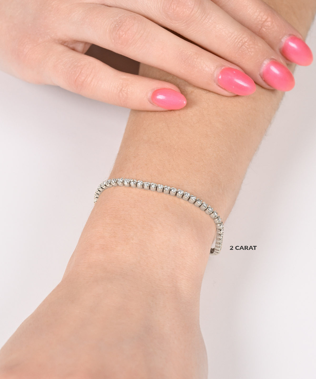 14K White Gold Lab Grown Diamond Tennis Bracelets