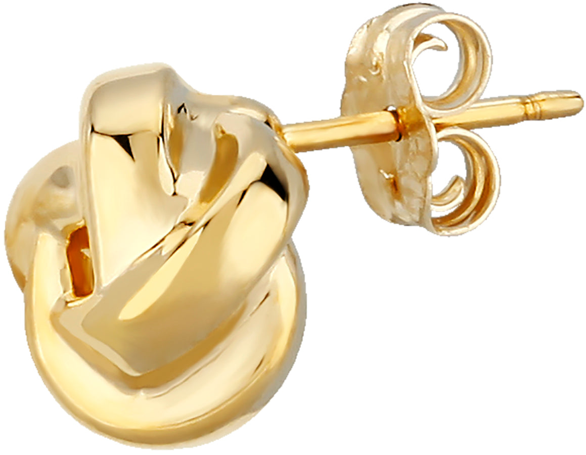14K Yellow Gold Love Knot Stud Earrings