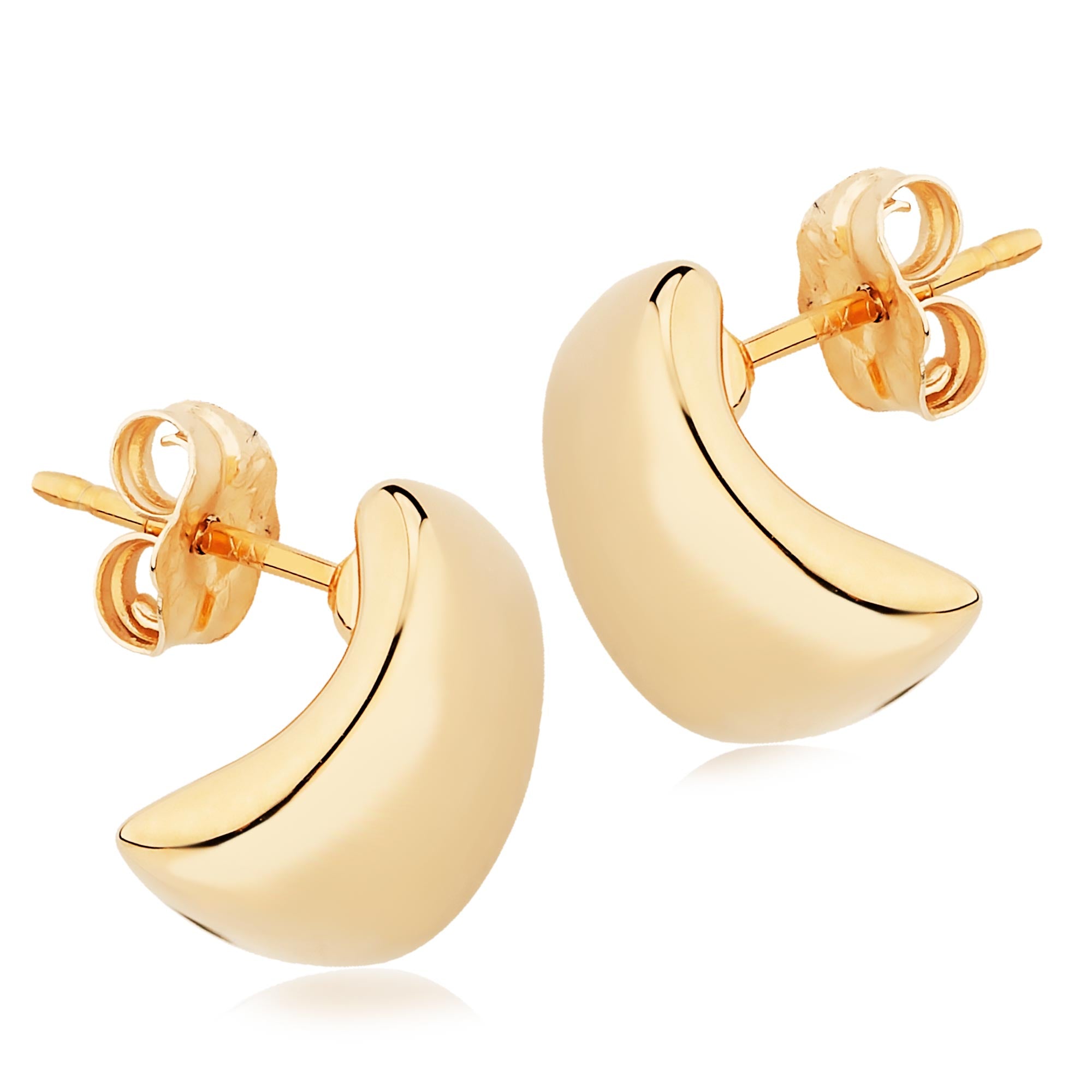 14K Yellow Gold Small Half Wrap Hoop Earrings