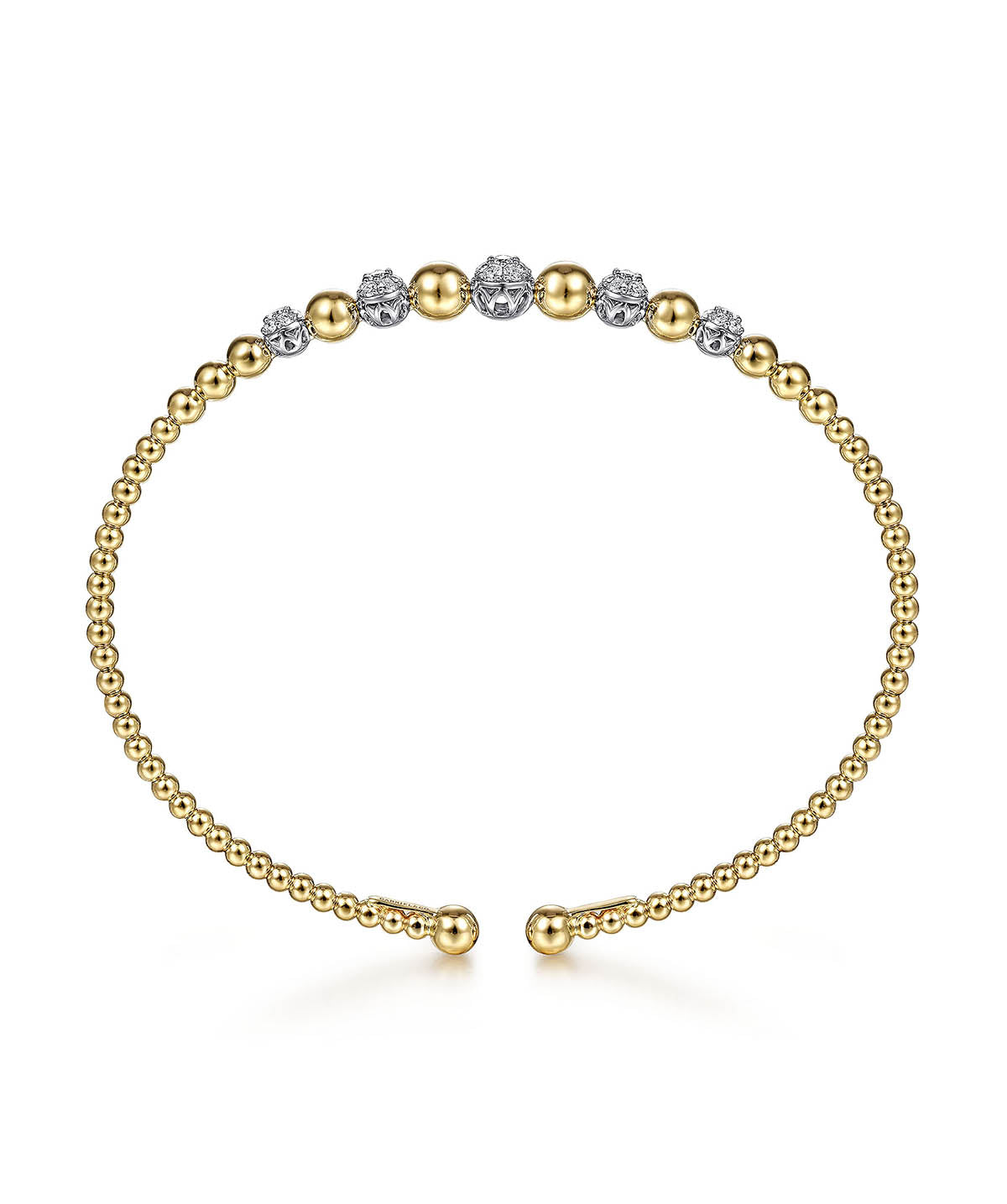 14K Yellow-White Gold Bujukan Diamond Stations Bangle