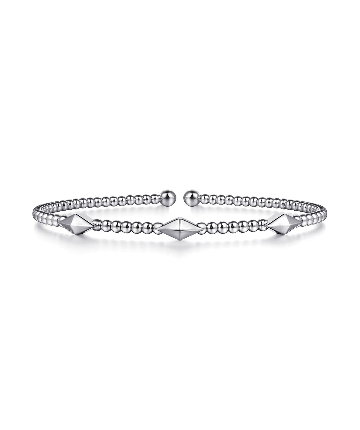 14K White Gold Bujukan Pyramid Stations Bangle
