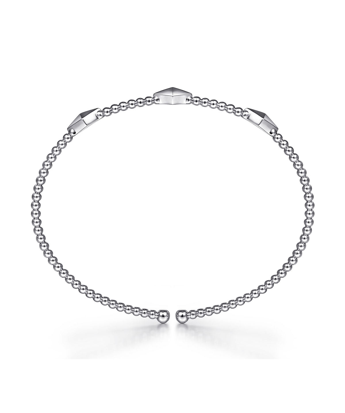 14K White Gold Bujukan Pyramid Stations Bangle