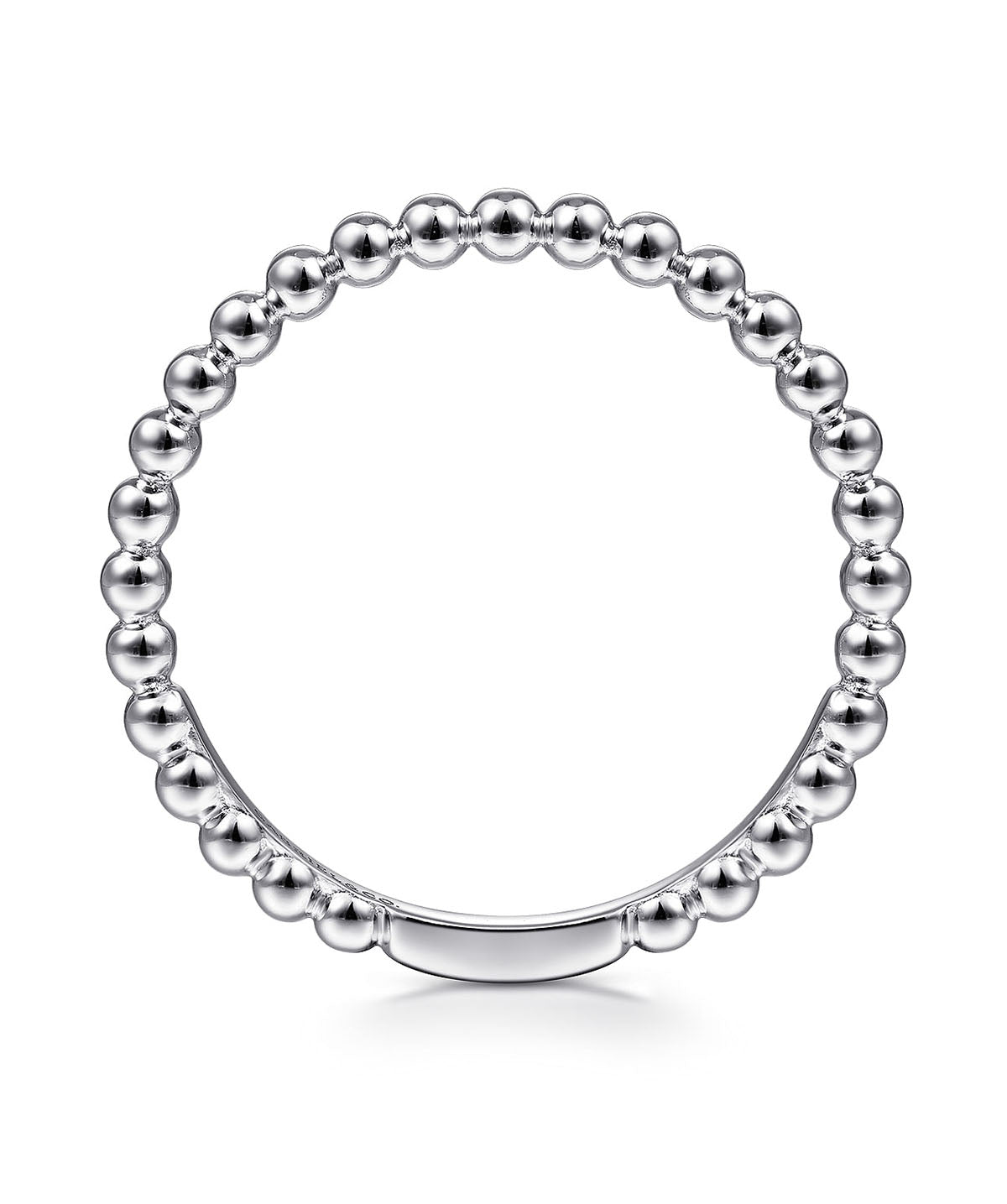 14K White Gold Bujukan Beaded Stackable Ring
