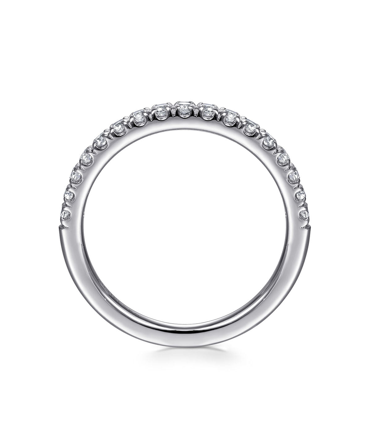 14K White Gold Diamond Stackable Band