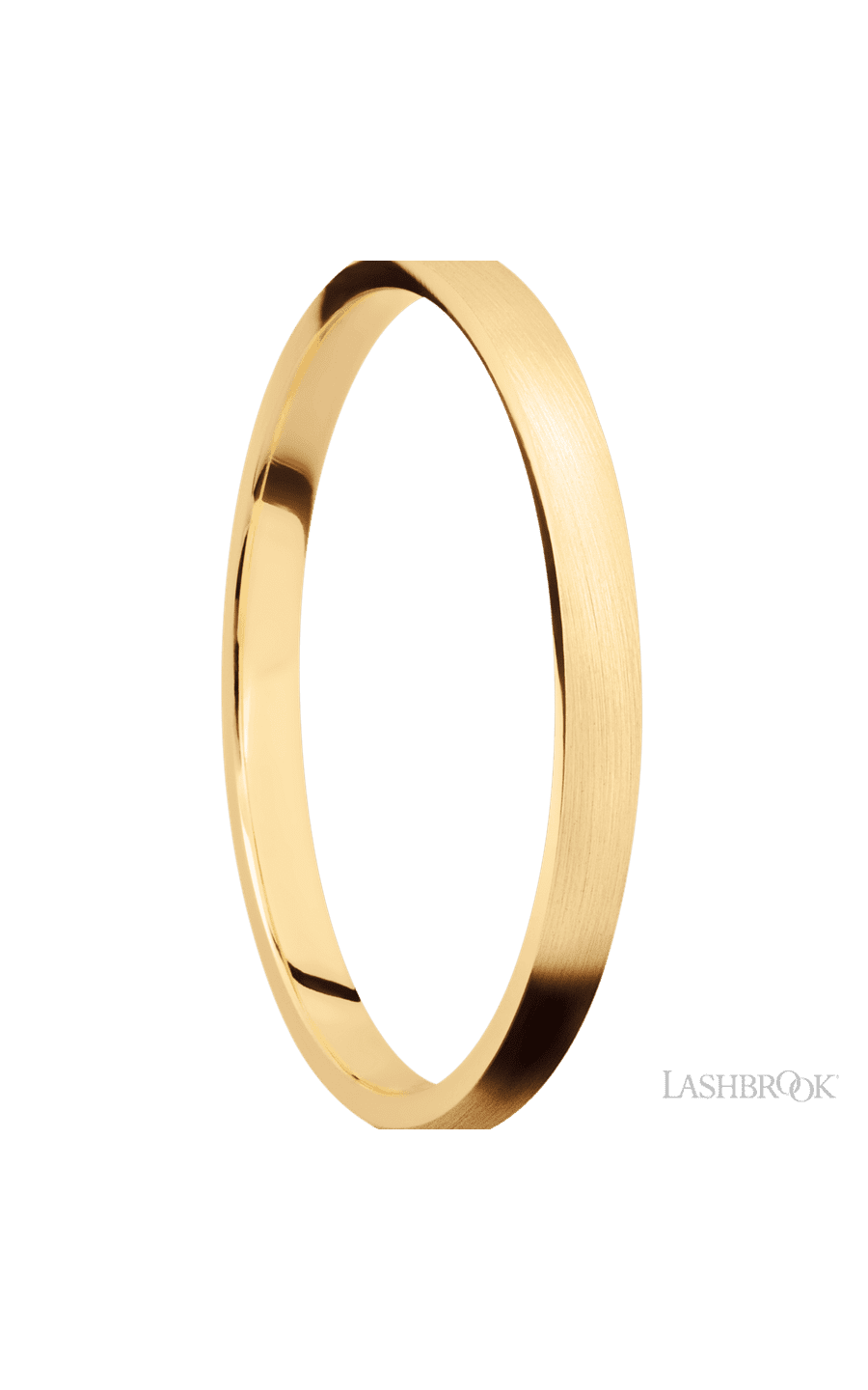 2 mm wide Domed 14K Yellow Gold band.