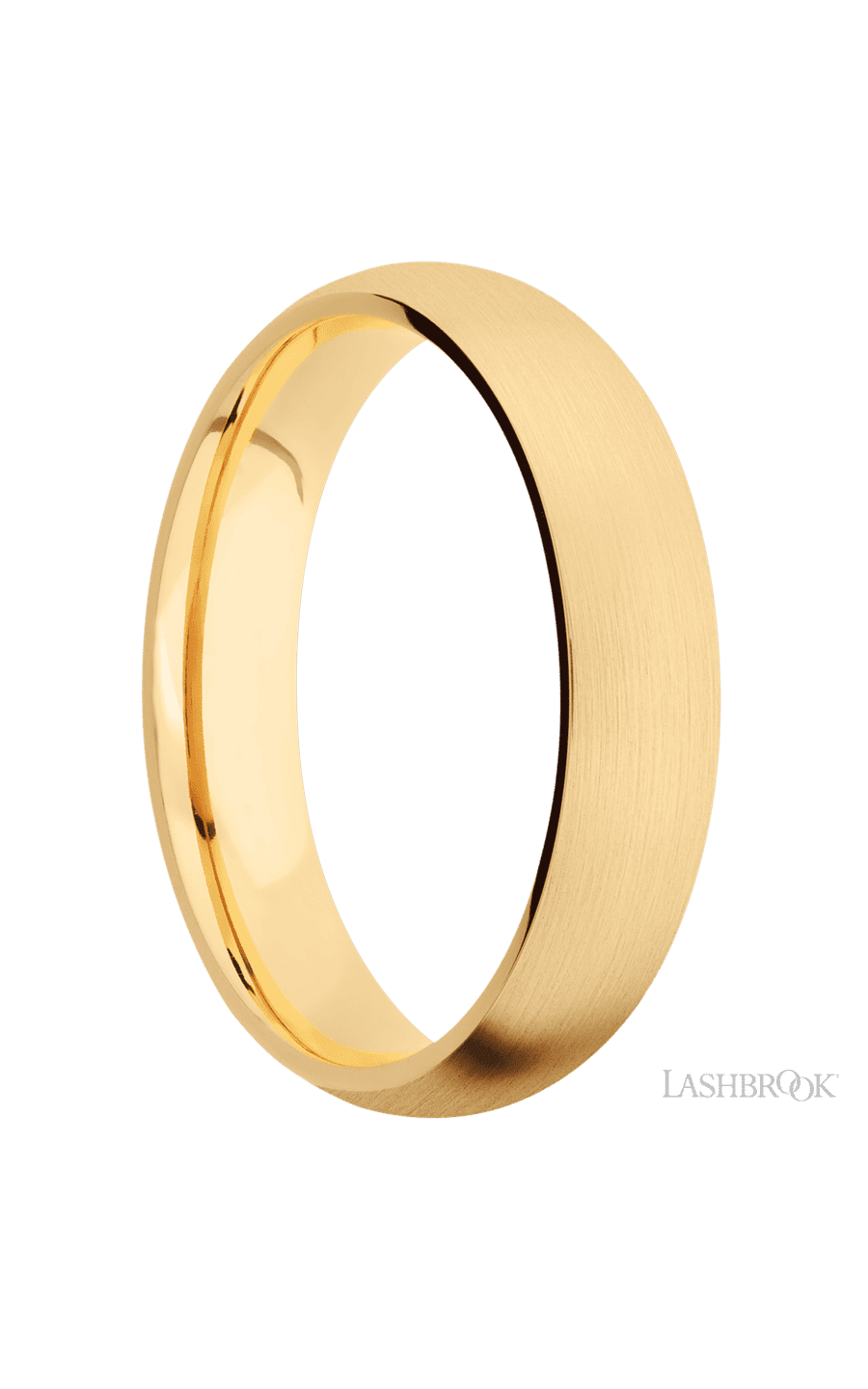 5 mm wide Domed 14K Yellow Gold band.