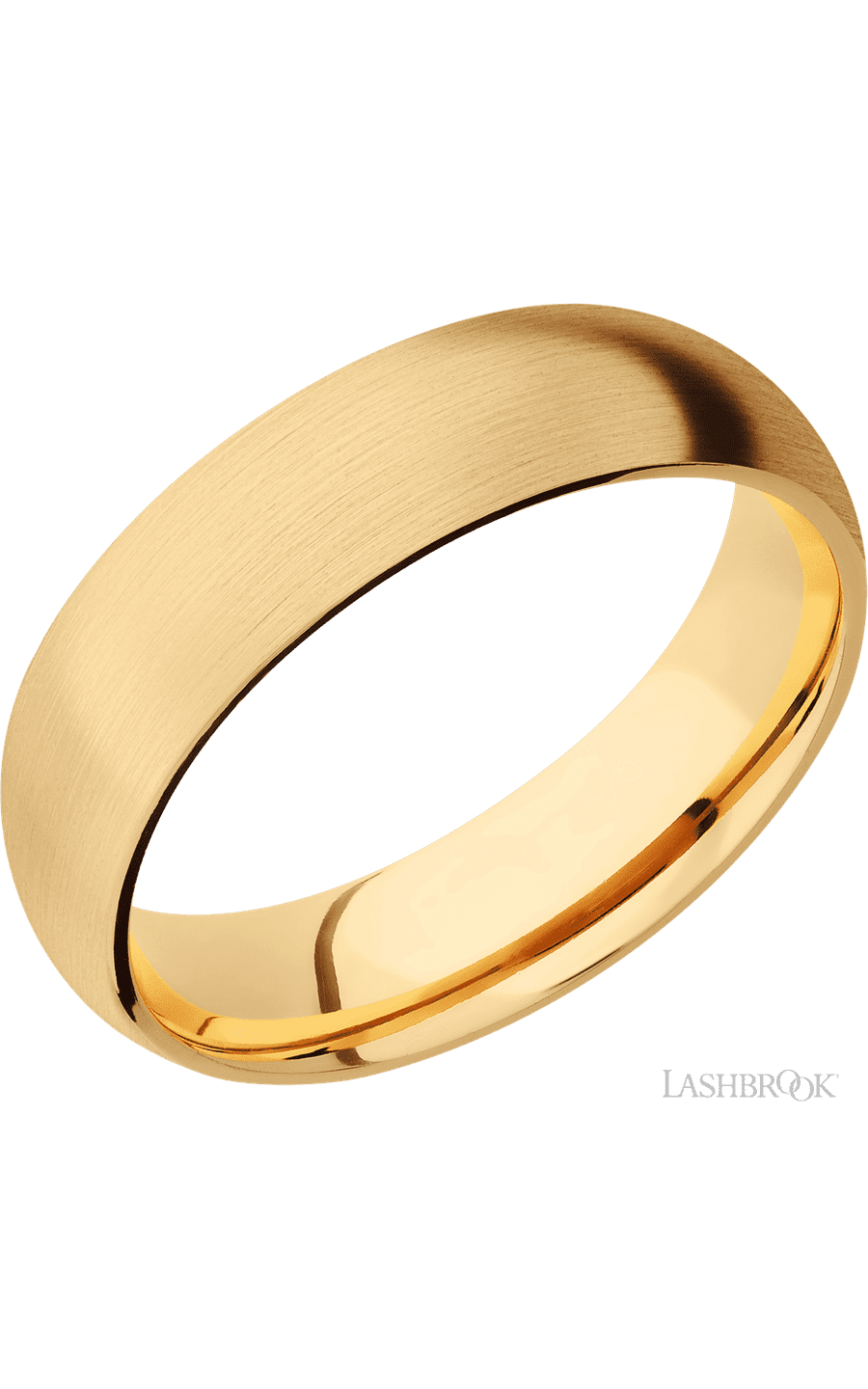 6 mm wide Domed 14K Yellow Gold band.