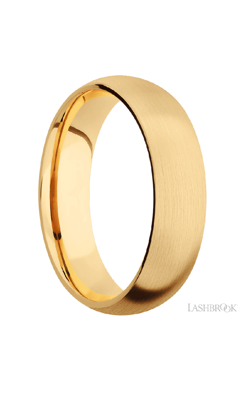 6 mm wide Domed 14K Yellow Gold band.