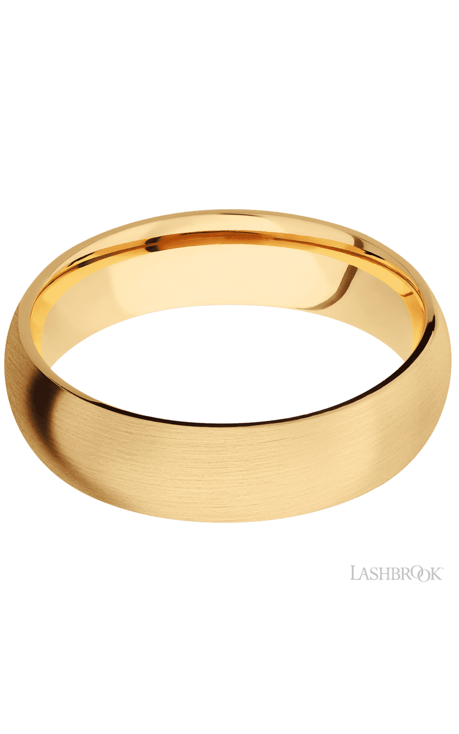 6 mm wide Domed 14K Yellow Gold band.