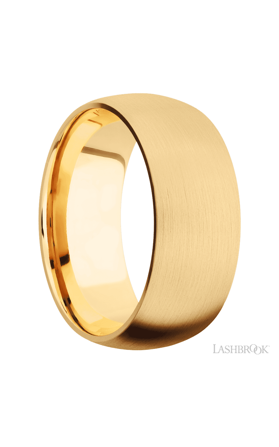9 mm wide Domed 14K Yellow Gold band.