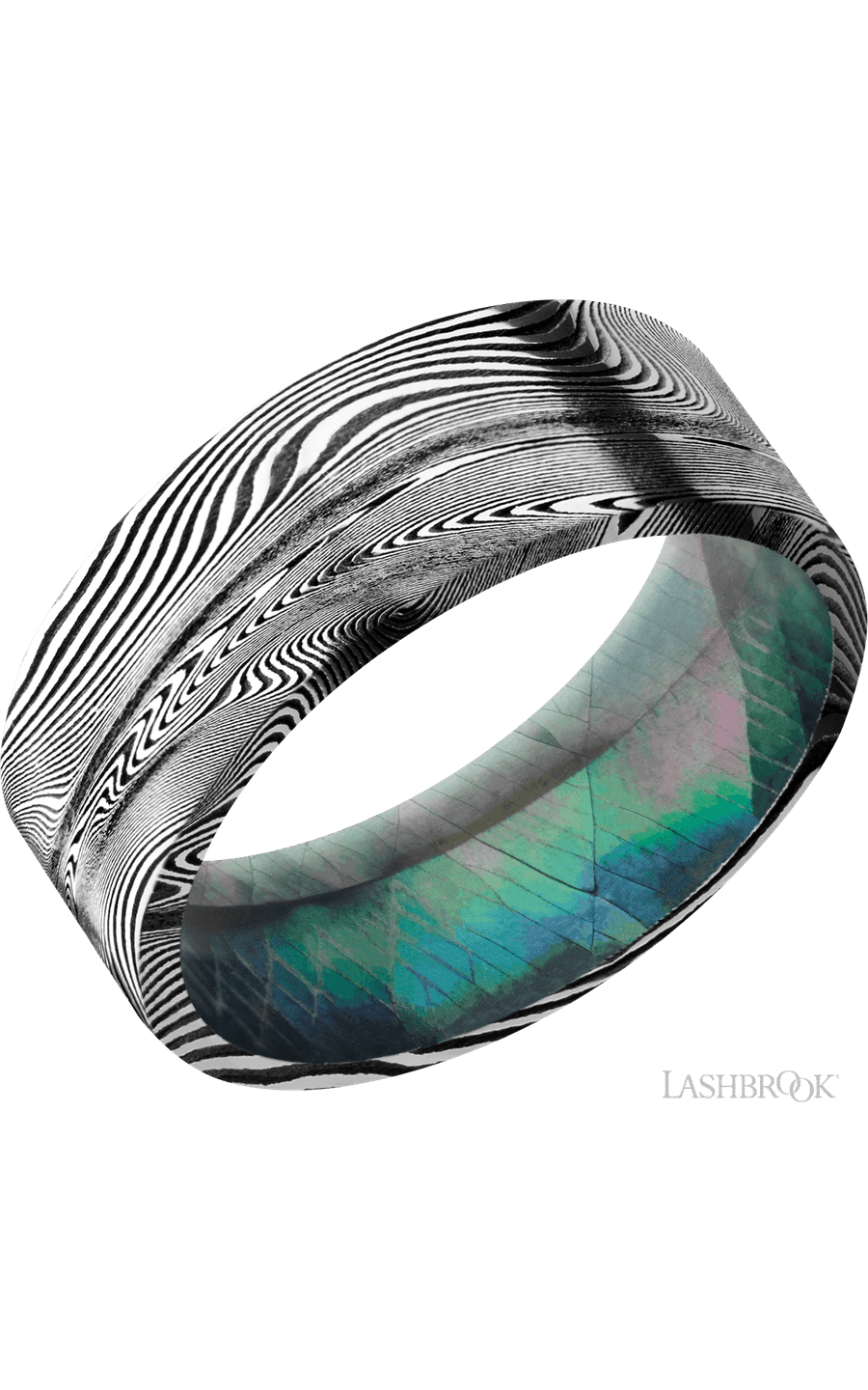 8 mm wide Flat Tightweave band featuring a Black Mother of Pearl sleeve.