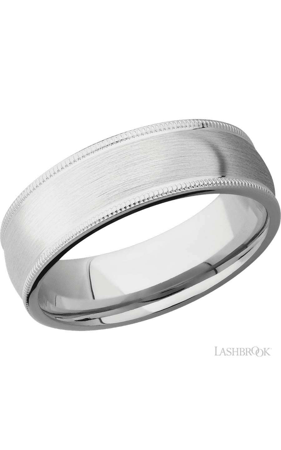 7 mm wide Domed Milgrain Edges Cobalt Chrome band.