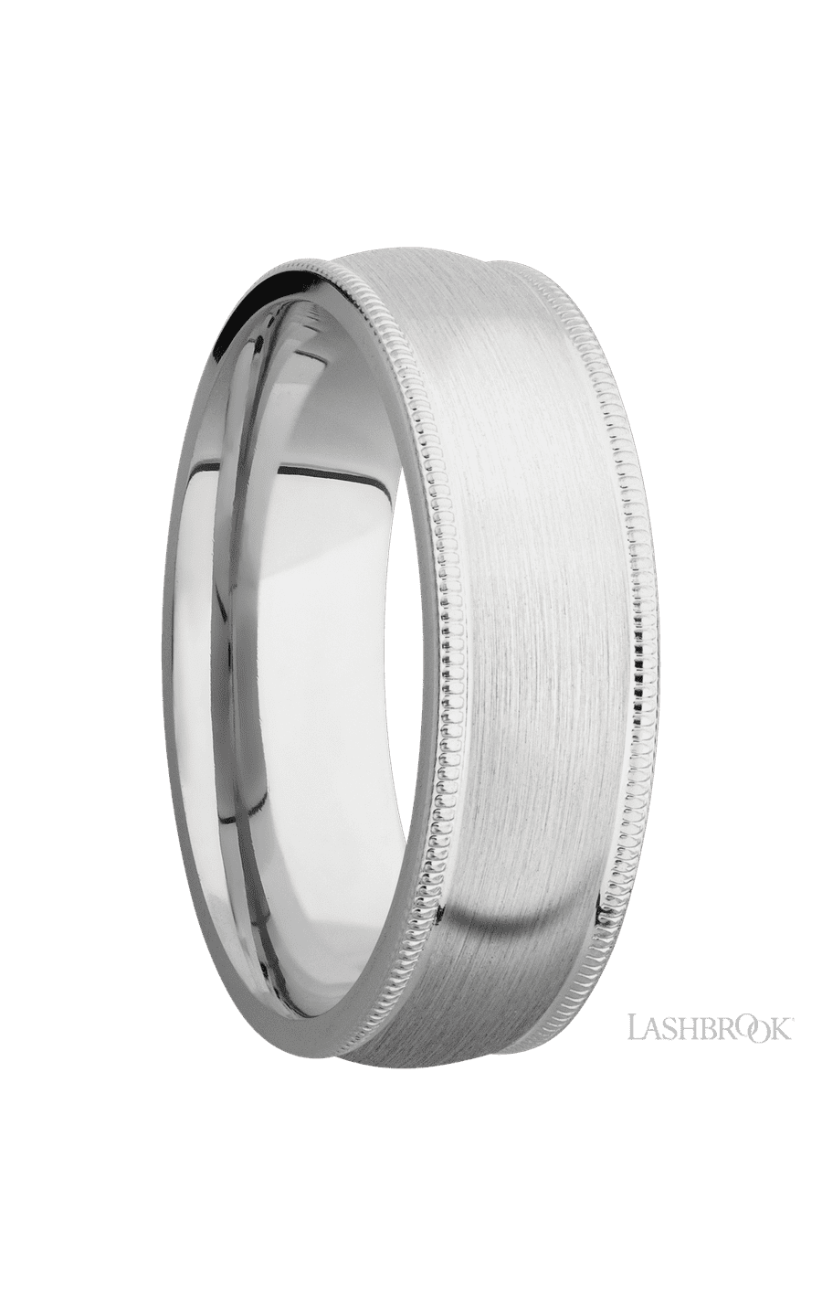 7 mm wide Domed Milgrain Edges Cobalt Chrome band.