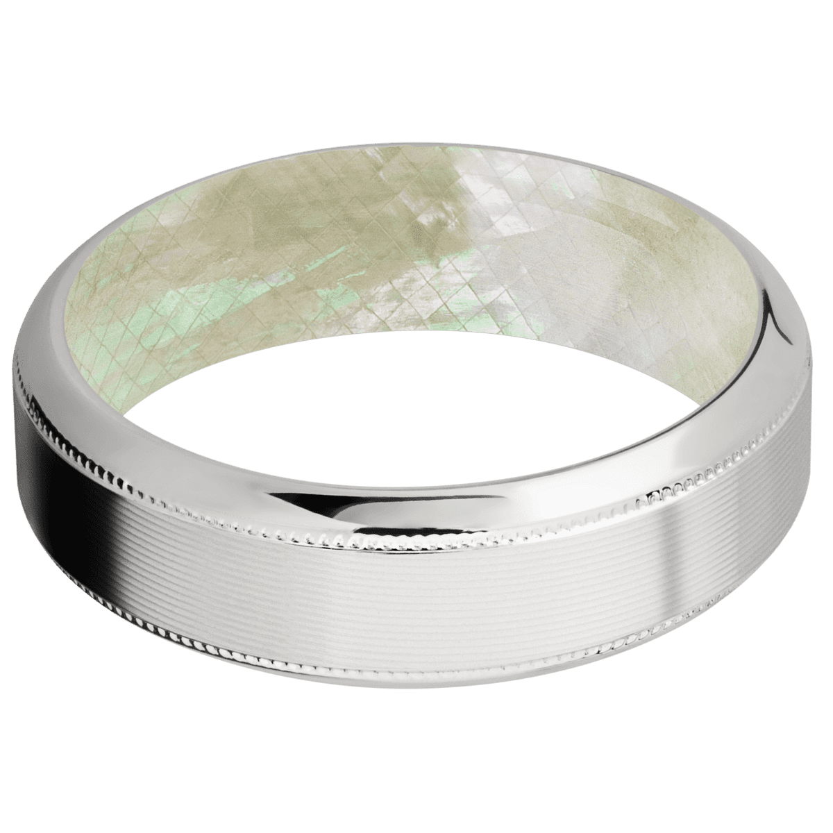 Palladium Silver + Machine , Polish Finish + Freshwater Mother of Pearl