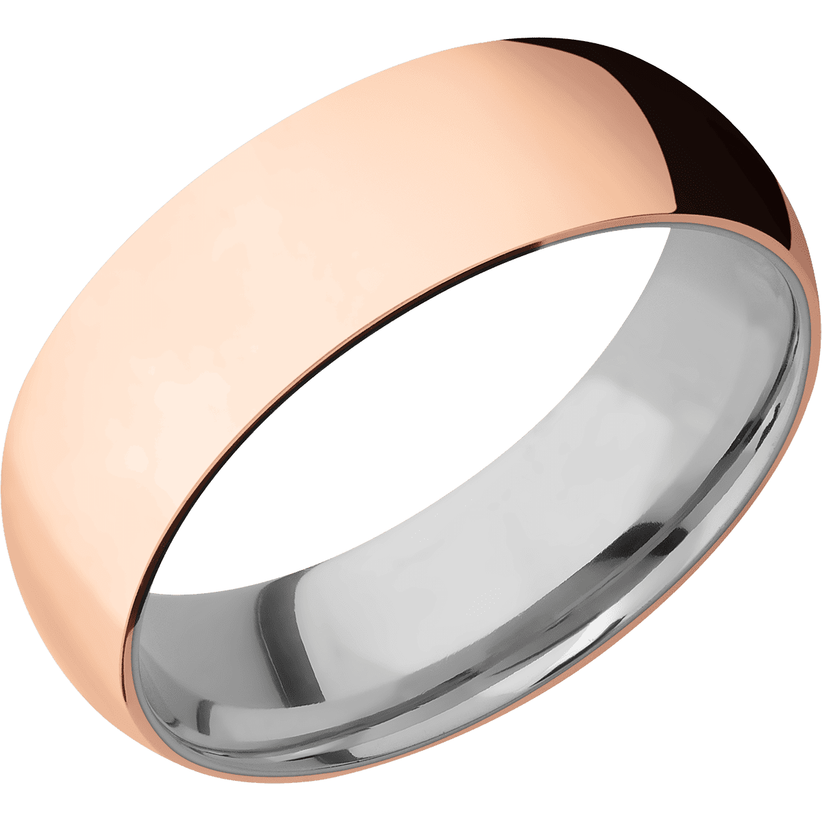 14K Rose Gold + Polish Finish + Titanium
