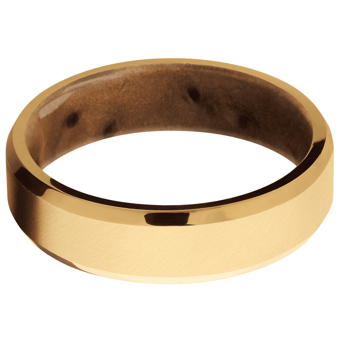14K Yellow Gold + Anglesatin , Polish Finish + Thuya Burl