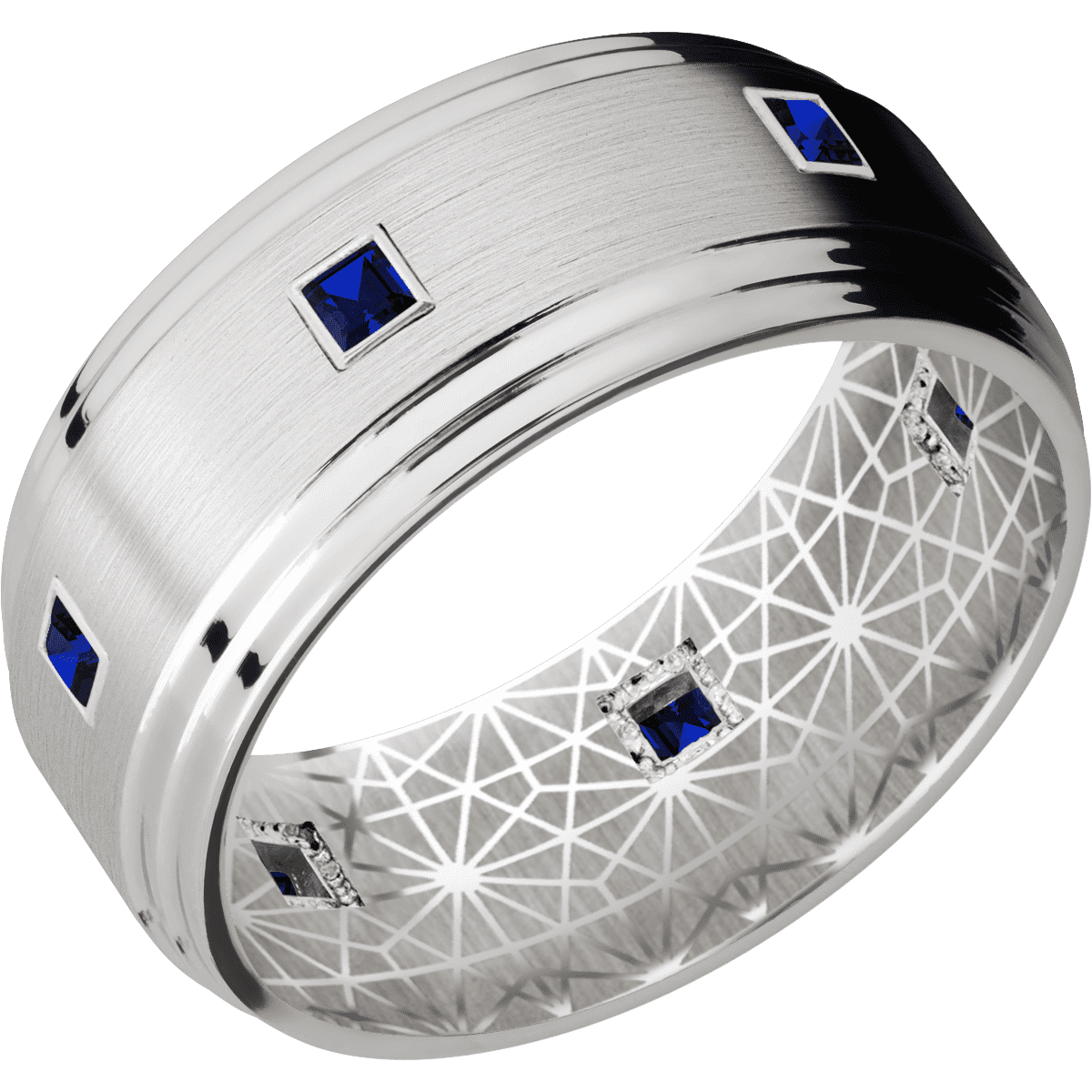 14K White Gold + Satin , Polish Finish