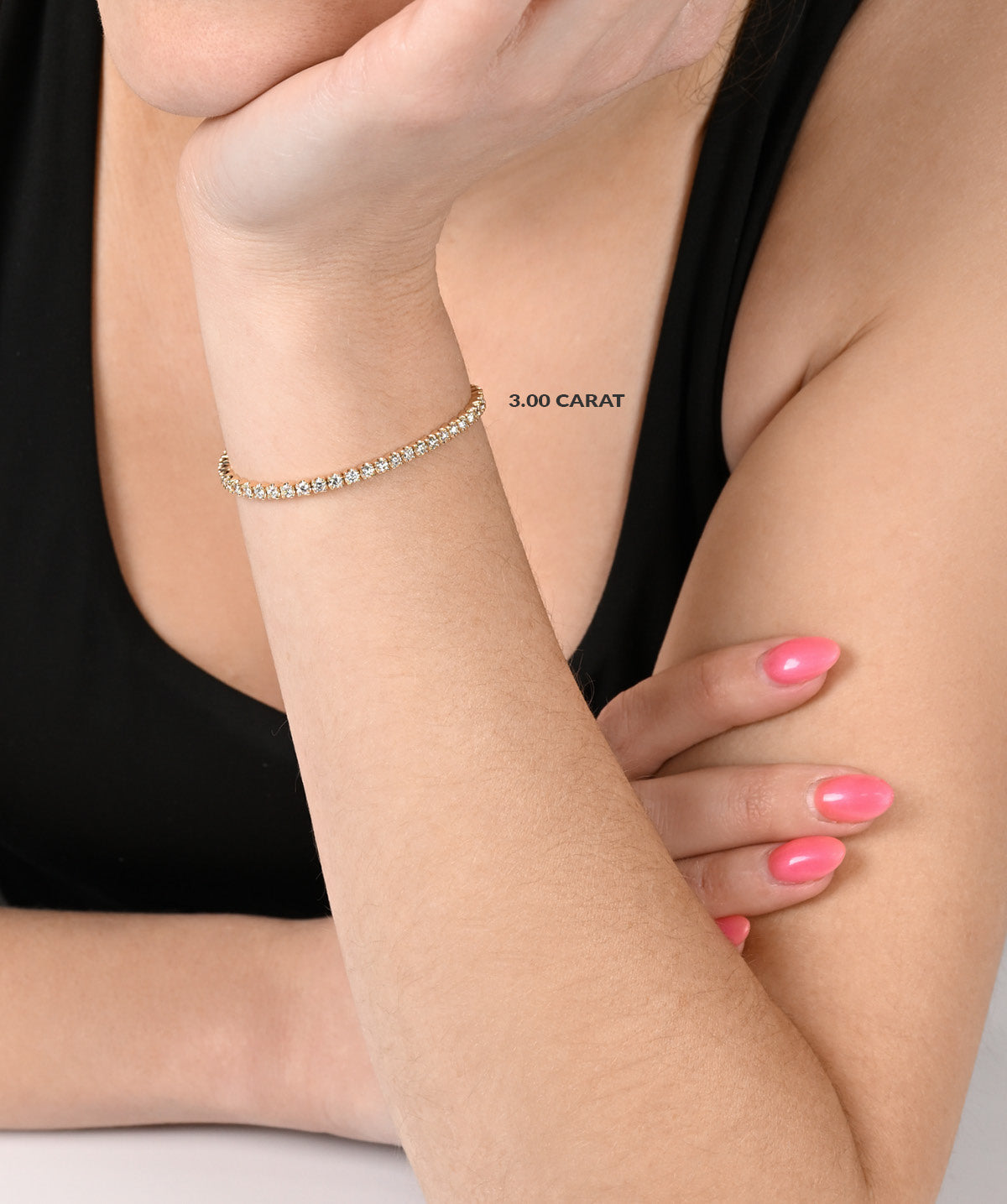 14K Gold Natural Diamond Tennis Bracelets