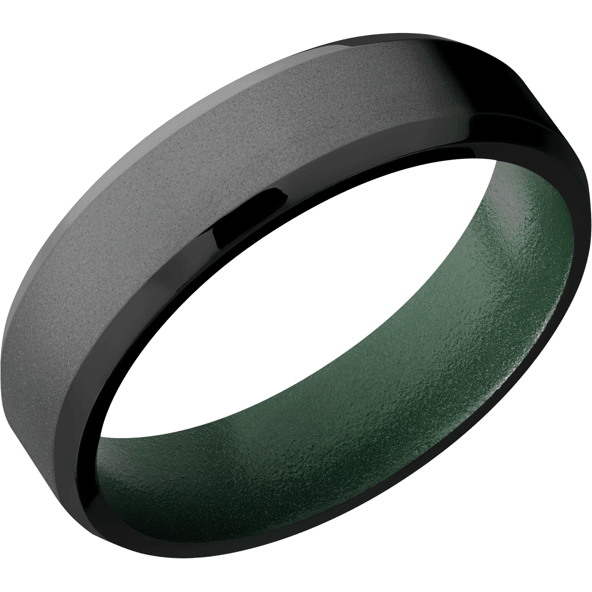 Zirconium + Bead , Polish Finish + Eastern Green