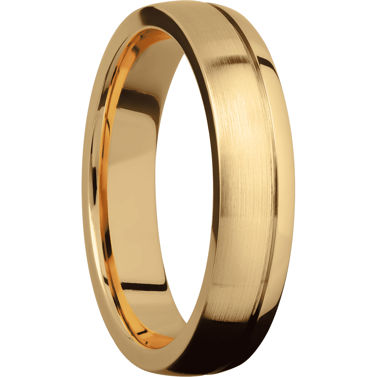 14K Yellow Gold + Satin , Polish Finish