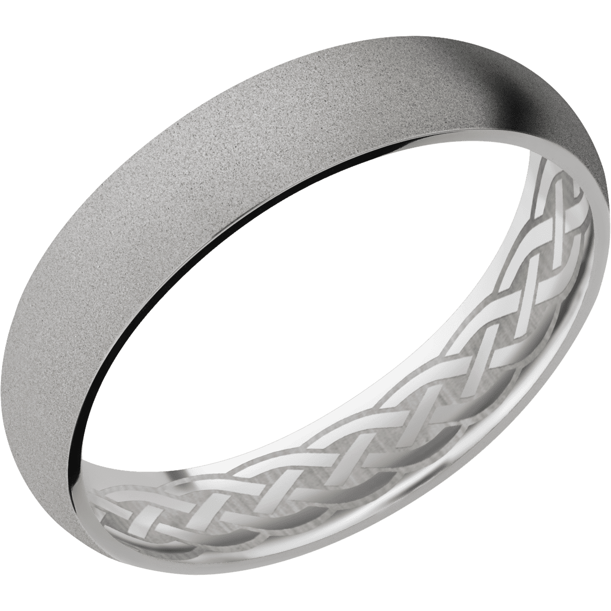 14K White Gold + Sand Finish