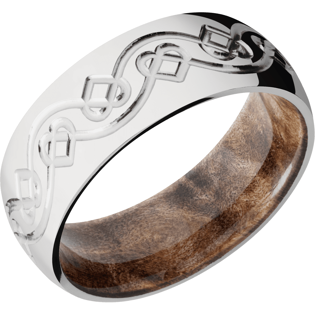 Cobalt Chrome + Polish Finish + Maple Burl