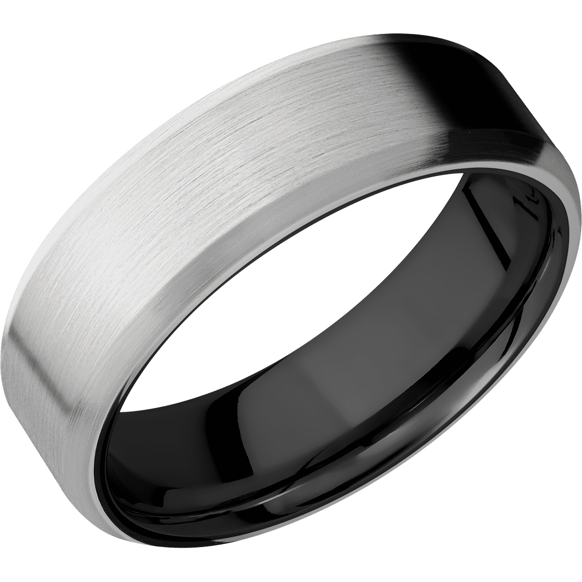 14K White Gold + Satin , Satin Finish + Zirconium