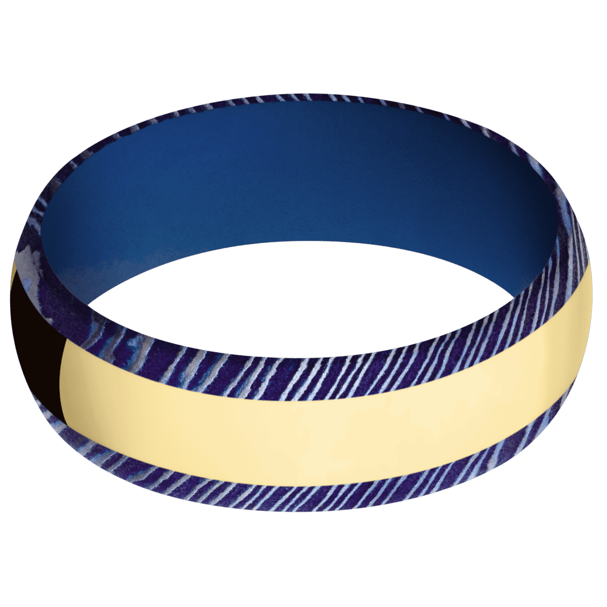 Titanium Damascus + Satinetched Finish + Royal Blue