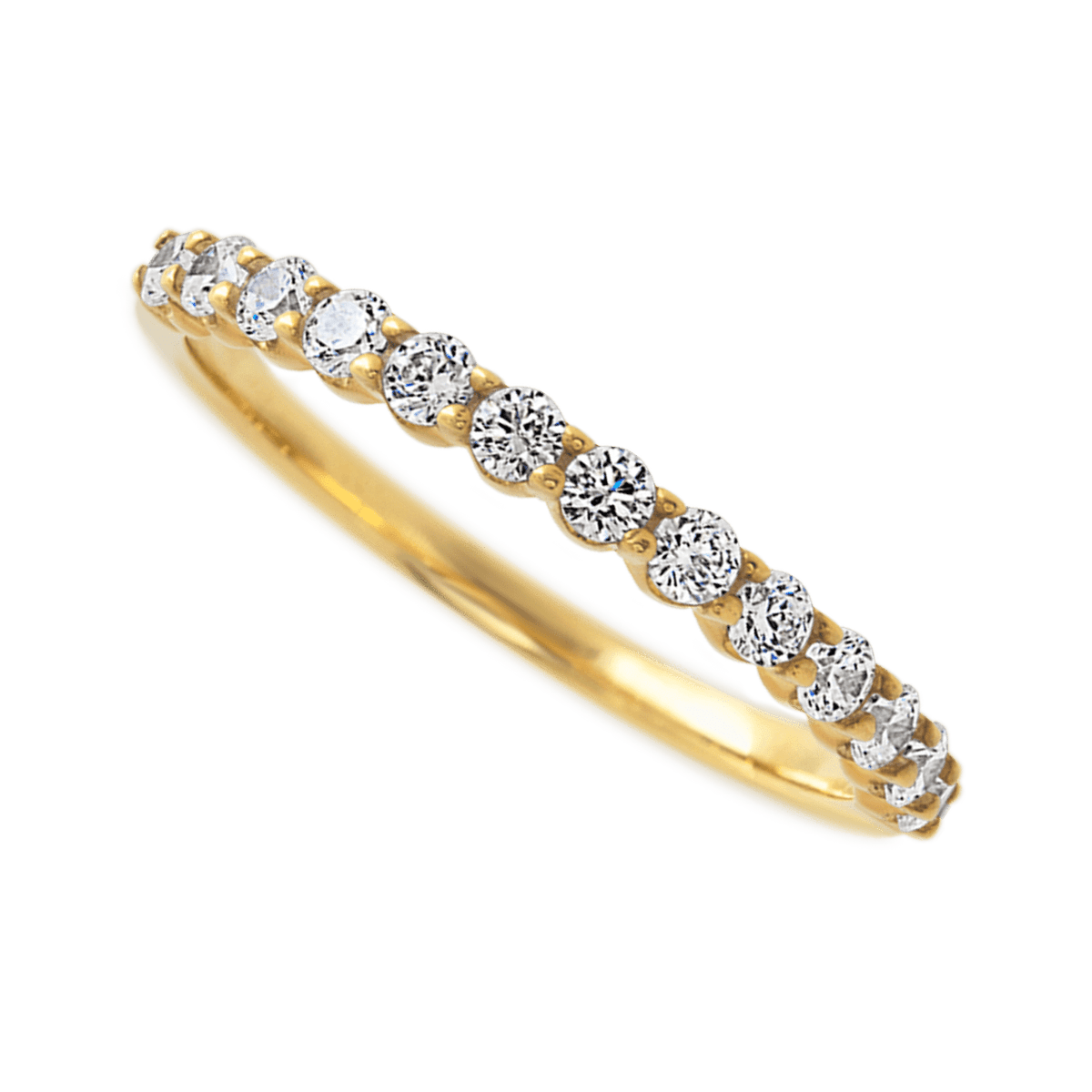 14K Yellow Gold band with 13 Round Lab Grown Diamond (ST) having TCW-.39