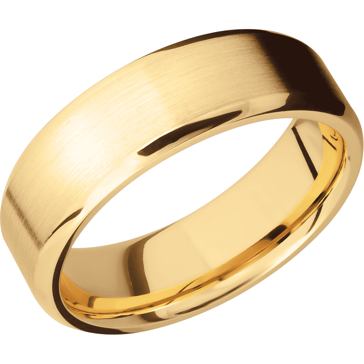 14K Yellow Gold + Satin , Polish Finish