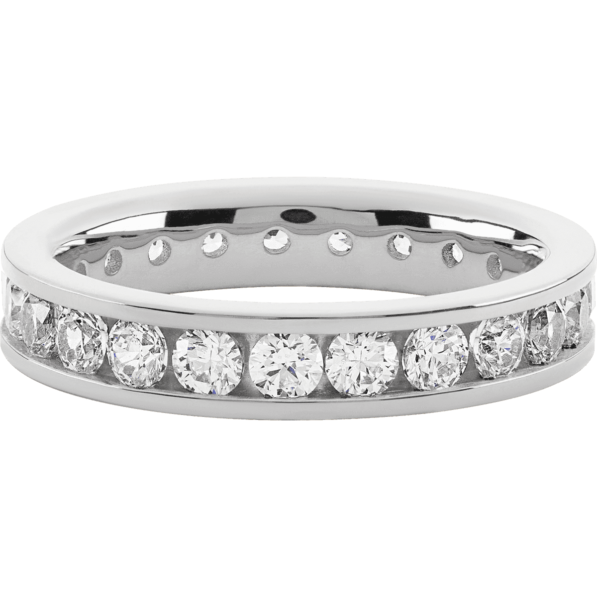 14K White Gold band with 23 Round Lab Grown Diamond having TCW-1.61