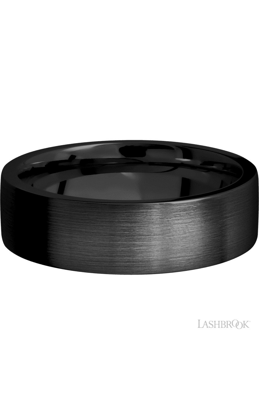 7 mm wide Flat Zirconium band.