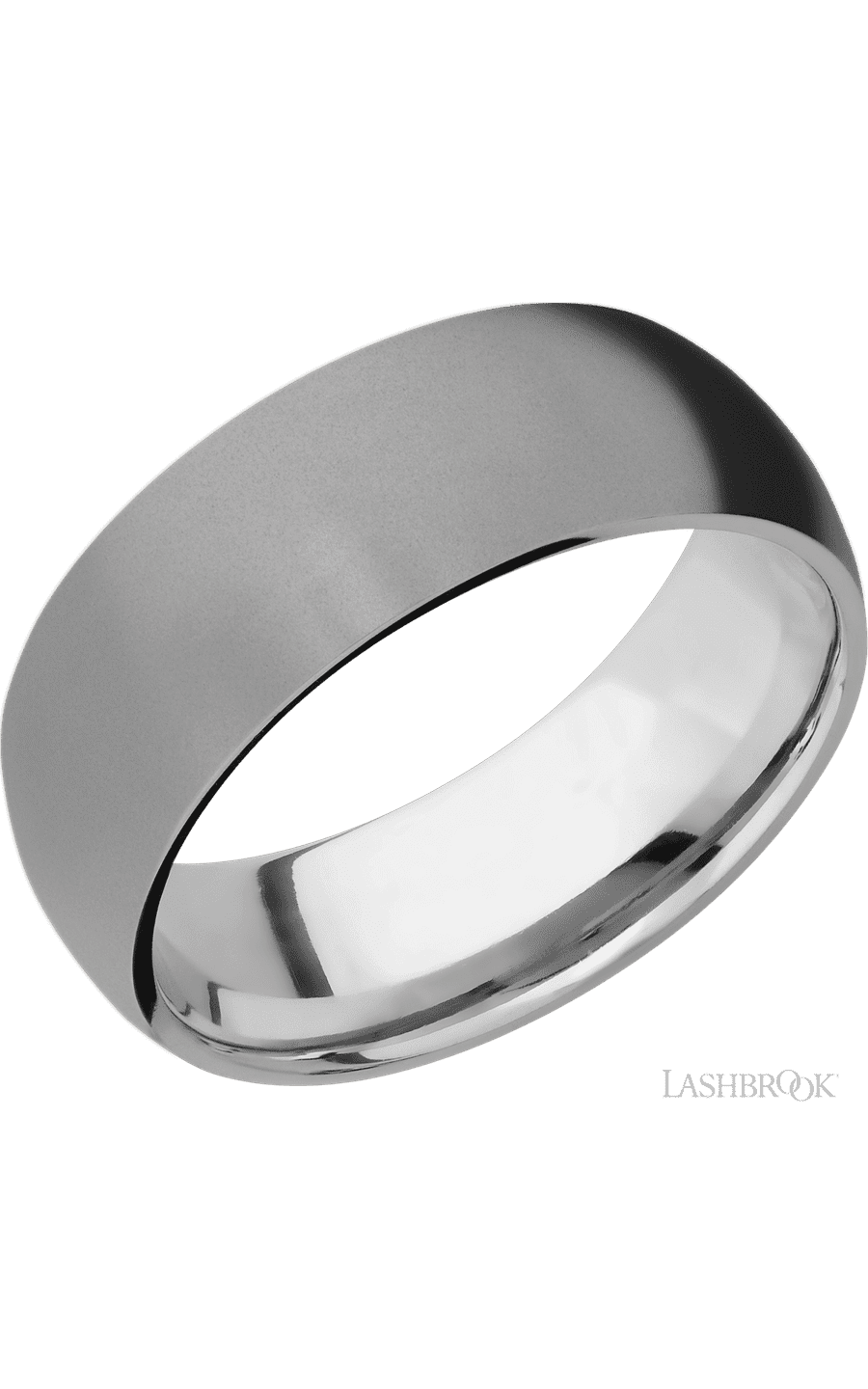8 mm wide Domed Titanium band.