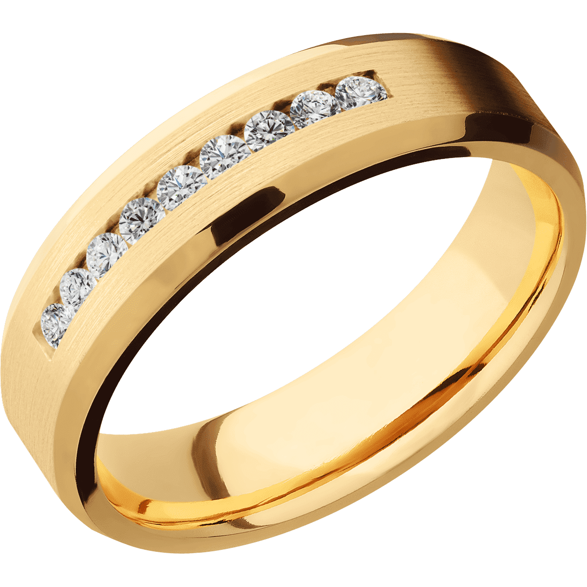 14K Yellow Gold + Satin , Polish Finish